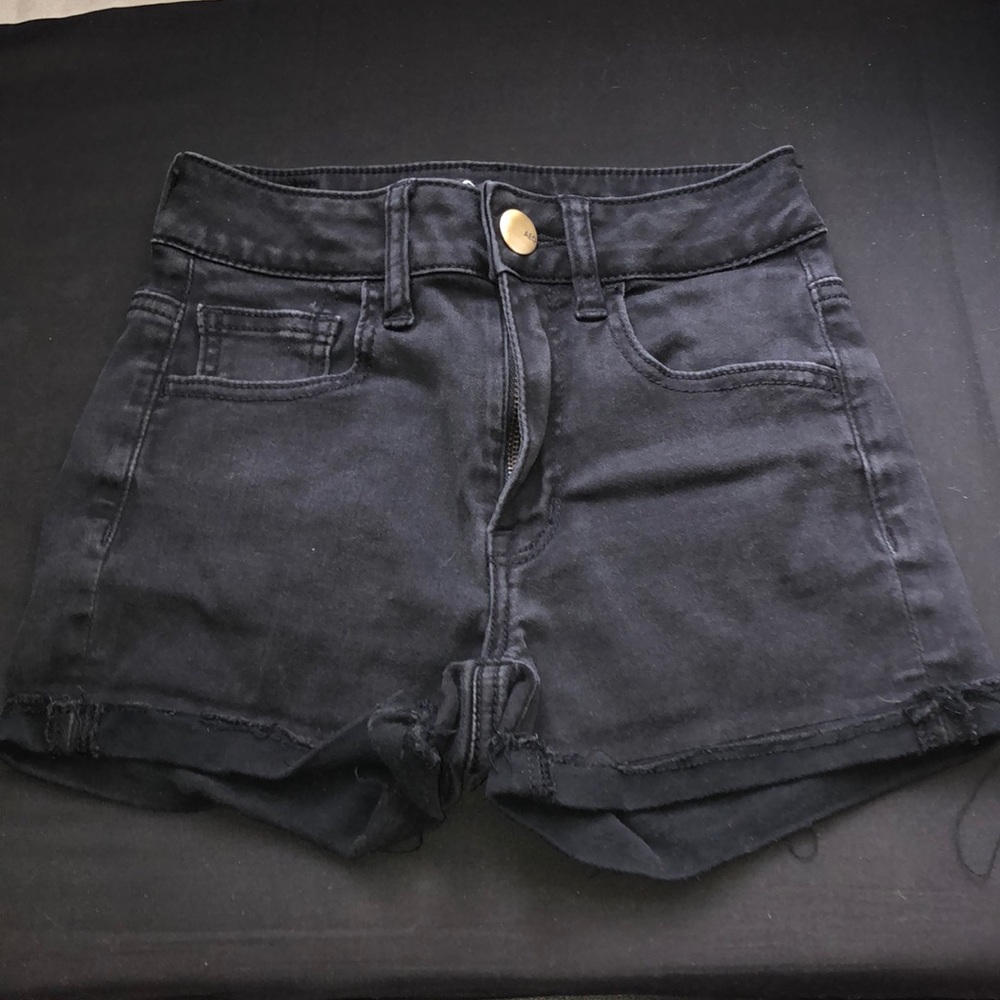 American Eagle black jean shorts